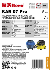 Filtero KAR 07 Pro, 5 шт, мешки синтетические, сменные