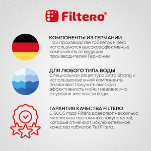 Таблетки Filtero для посудомоечных машин 7 в 1, 90 штук, арт. 703. MEGA PACK