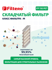 Filtero FP 110 PET Pro, фильтр складчатый из полиэстера для пылесосов KARCHER