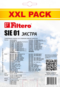 Мешки-пылесборники Filtero SIE 01 XXL Pack ЭКСТРА, 8 шт + микрофильтр, синтетические